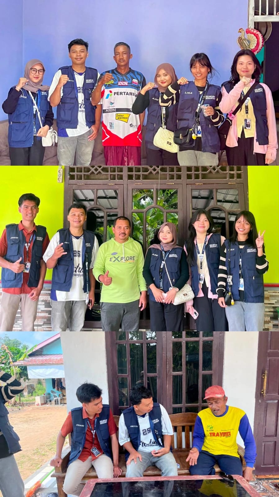 Mahasiswa KKN Tematik Literasi melakukan silaturahmi dan wawancara bersama masyarakat serta Kepala Dusun Cinta Mulya.